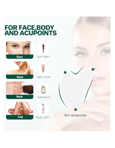 Tabla Gua Sha de Jade Natural GUKOY - Alivio de Tensiones Musculares