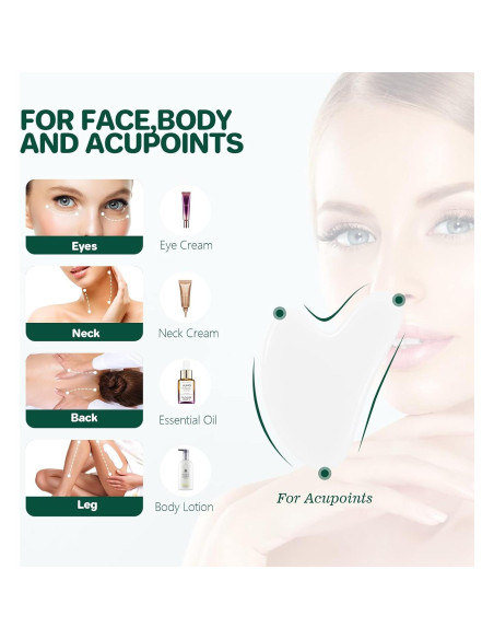 Tabla Gua Sha de Jade Natural GUKOY - Alivio de Tensiones Musculares