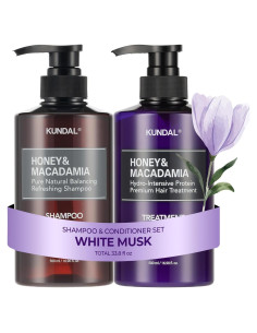 KUNDAL Set Champú y Acondicionador Almizcle Blanco 500ml