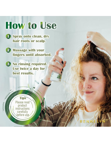 Spray Crecimiento Cabello Rennelyn 60ml Aceite Romero Ricino