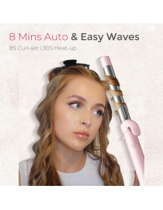 Plancha Rizada Automática TYMO ROTA 3.18 cm Rosa - 5 Temperaturas 2