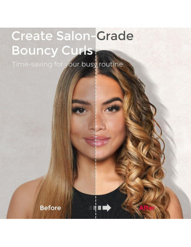 Plancha Rizada Automática TYMO ROTA 3.18 cm Rosa - 5 Temperaturas