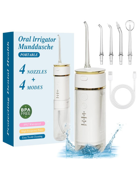 Irrigador Oral Portátil WAAYAA Mini Inalámbrico Recargable IPX7