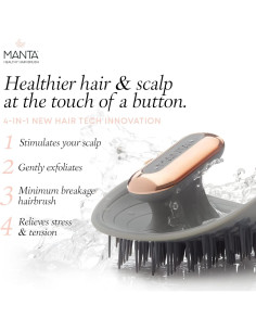 Cepillo de Masaje Eléctrico Manta Pulse para Cuero Cabelludo - Gris 2