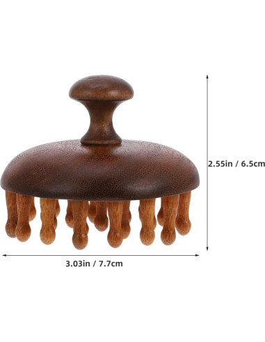 Peine de Madera de Sándalo Gatuida - Masajeador de Cuero Cabelludo