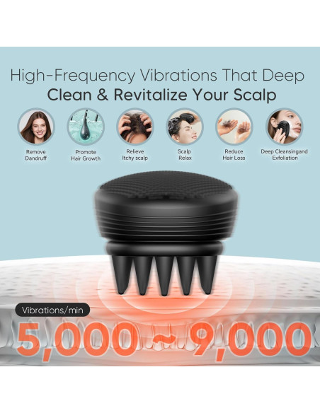 Cepillo de Masaje Eléctrico EKZ para Cuero Cabelludo - Silicona