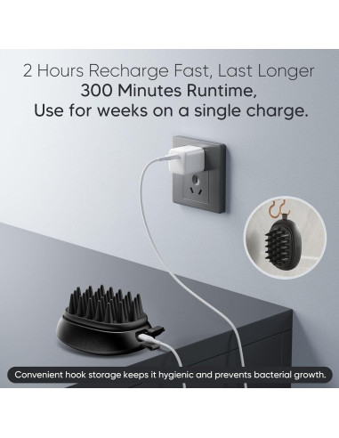 Cepillo de Masaje Eléctrico EKZ para Cuero Cabelludo - Silicona