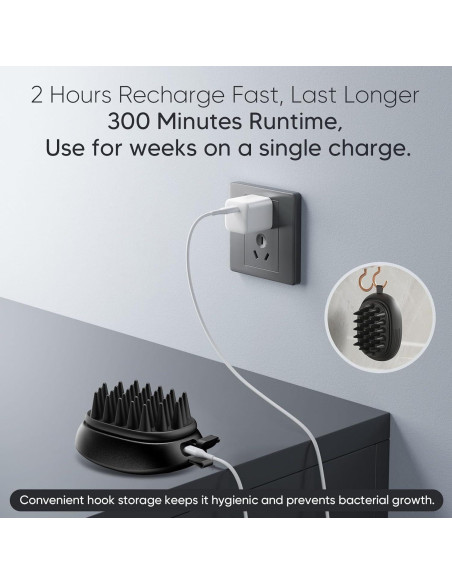 Cepillo de Masaje Eléctrico EKZ para Cuero Cabelludo - Silicona