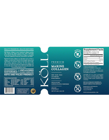 KLL Polvo de Colágeno Marino Hidrolizado 300g Sin Sabor