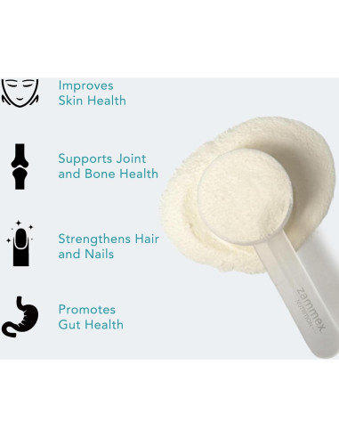 Zammex Colágeno Marino en Polvo 320g - Sin Sabor, Tipo 1 y 3