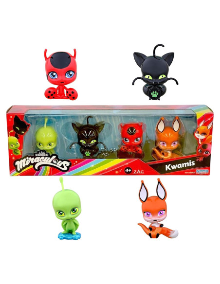 Figuras Kwami Miraculous Ladybug BANDAI - 4 Piezas Mágicas