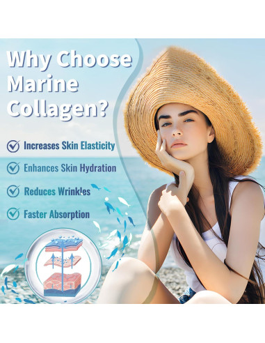 Zammex Colágeno Marino en Polvo 320g - Sin Sabor, Tipo 1 y 3