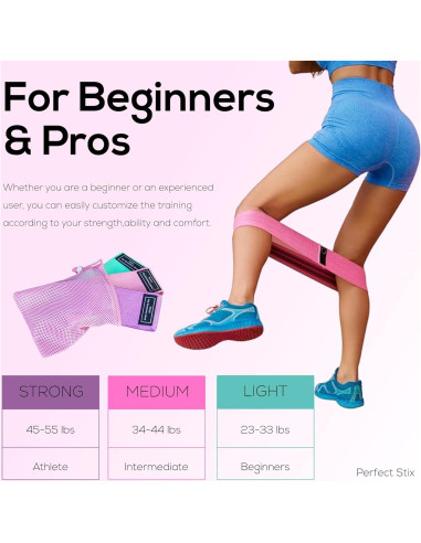 Bandas de Glúteos Perfect Stix - 3 Niveles de Resistencia