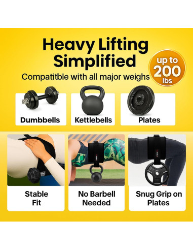 Cinturón de Hip Thrust ThrustFlex con 3 Bandas de Resistencia