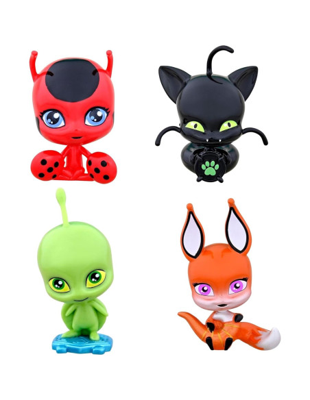 Figuras Kwami Miraculous Ladybug BANDAI - 4 Piezas Mágicas