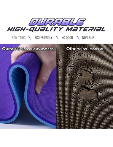 Esterilla de Yoga Extra Gruesa JELS 10MM Antideslizante TPE