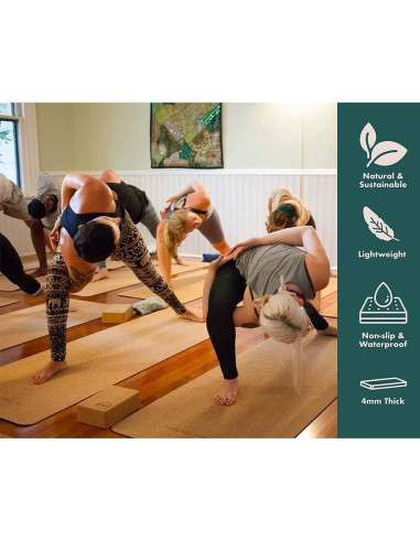 Alfombrilla de Yoga de Corcho Gurus 182.88x63.5cm Antideslizante