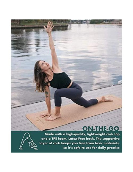 Alfombrilla de Yoga de Corcho Gurus 182.88x63.5cm Antideslizante