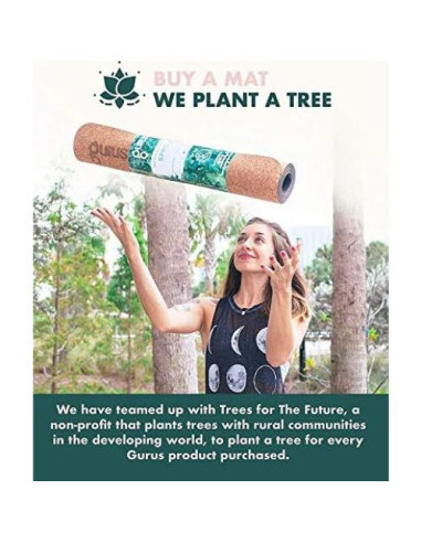 Alfombrilla de Yoga de Corcho Gurus 182.88x63.5cm Antideslizante