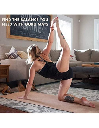 Alfombrilla de Yoga de Corcho Gurus 182.88x63.5cm Antideslizante