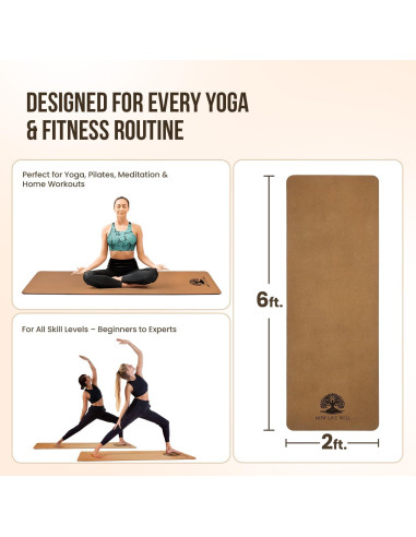 Alfombrilla de Yoga Gruesa Antideslizante MHW - VIVE BIEN 182x61cm