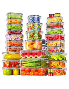 Juego de 60 Contenedores de Almacenamiento Herméticos Canfanni