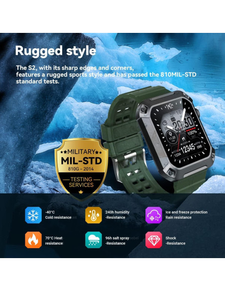 Reloj Inteligente Militar Rogbid Tank S2 1.83" GPS 5ATM