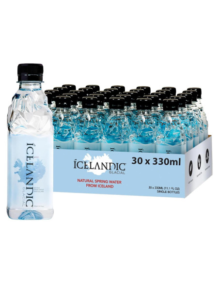 Agua Alcalina Natural Islandés Glacial 330 mL - Paquete de 30