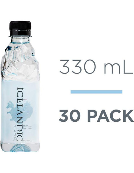 Agua Alcalina Natural Islandés Glacial 330 mL - Paquete de 30