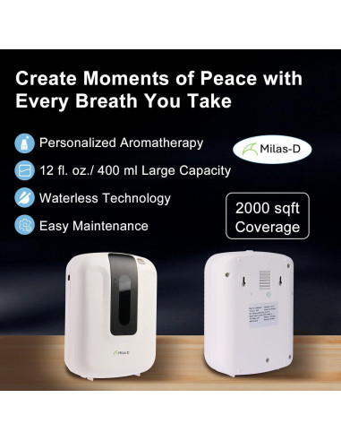 Difusor de Aroma Inteligente Milas-D 400 mL Bluetooth Blanco