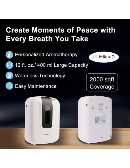 Difusor de Aroma Inteligente Milas-D 400 mL Bluetooth Blanco Difusor de Aroma Inteligente Milas-D 400 mL Bluetooth Blanco