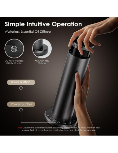 Difusor de Aceite Esencial SVNWKRE S100 Negro 1000 pies