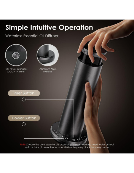 Difusor de Aceite Esencial SVNWKRE S100 Negro 1000 pies Difusor de Aceite Esencial SVNWKRE S100 Negro 1000 pies