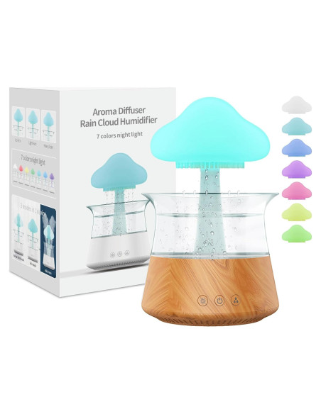 Humidificador de Nube de Lluvia Rican 300ml con Luz LED