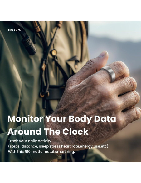 Anillo Inteligente EOGBM Salud y Sueño Negro Talla 11