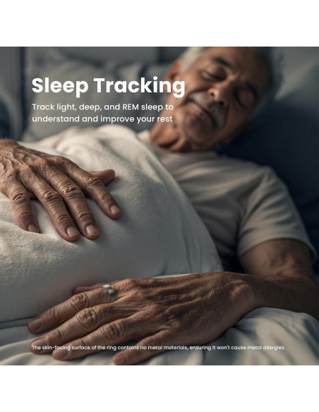 Anillo Inteligente EOGBM Salud y Sueño Negro Talla 11