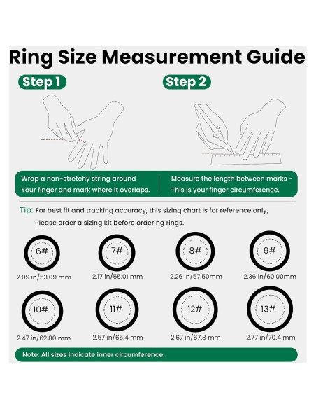Anillo Inteligente EOGBM Salud y Sueño Negro Talla 11