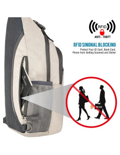 Mochila Cruzada G4Free con Bloqueo RFID 10L - Color Ivory 2