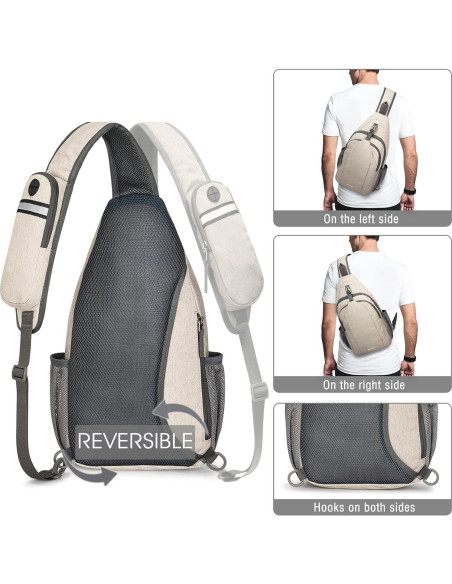 Mochila Cruzada G4Free con Bloqueo RFID 10L - Color Ivory