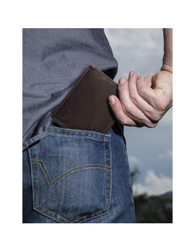 Billetera de Cuero Bifold RFID para Hombre Timberland Marrón