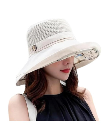Sombrero de Sol Plegable para Mujer - Protección UV - Beige