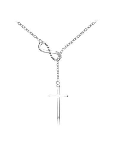 Collar Cruz Minimalista Oro 14K para Mujeres 40.64 cm