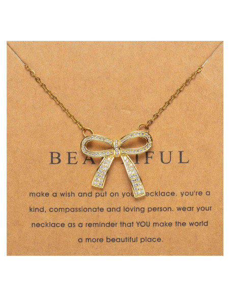 Collar Dainty Baño en Oro 18k para Mujeres Lazo 40cm