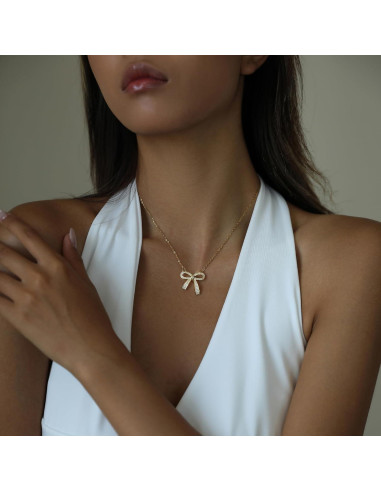 Collar Dainty Baño en Oro 18k para Mujeres Lazo 40cm