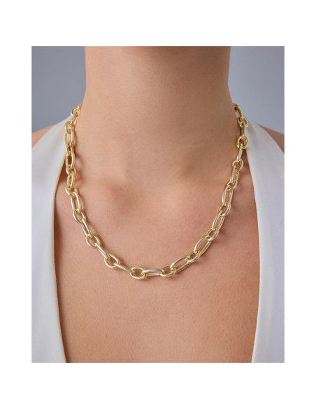 Collar Choker Cadena Gruesa Oro 14K Hipoalergénico 40.64 cm