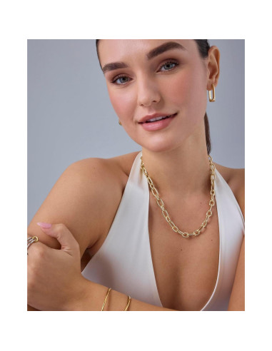 Collar Choker Cadena Gruesa Oro 14K Hipoalergénico 40.64 cm