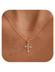 Collar Cruz de Oro VIROMY para Mujeres 41.91 cm Joyería Minimalista