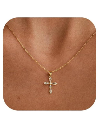 Collar Cruz de Oro VIROMY para Mujeres 41.91 cm Joyería Minimalista