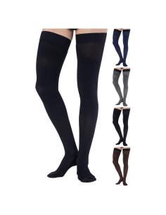 Medias de Compresión hasta el Muslo para Hombres - Absolute Support - X-Large - 20-30 mmHg - Negro