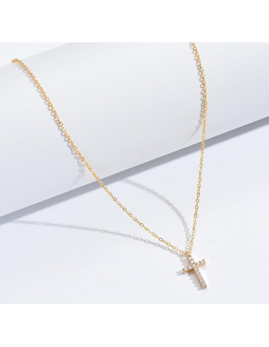 Collar de Cruz de Oro 18K para Mujeres - Joyería de Fe
